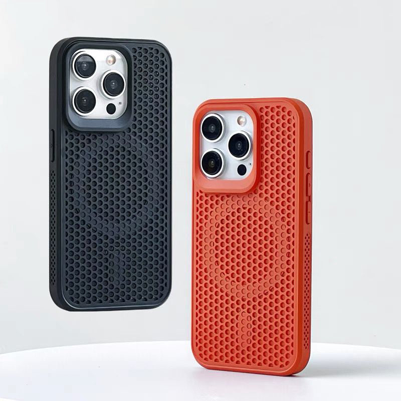 Hollow mesh heat dissipation magnetic mobile phone case, anti-drop and anti-slip, suitable for iPhone16/15/14/13/12/11 ProMaxPlus