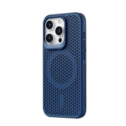 Hollow mesh heat dissipation magnetic mobile phone case, anti-drop and anti-slip, suitable for iPhone16/15/14/13/12/11 ProMaxPlus