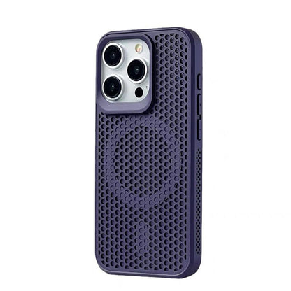 Hollow mesh heat dissipation magnetic mobile phone case, anti-drop and anti-slip, suitable for iPhone16/15/14/13/12/11 ProMaxPlus