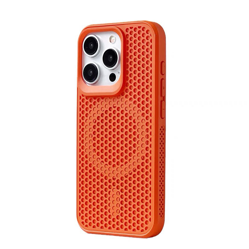 Hollow mesh heat dissipation magnetic mobile phone case, anti-drop and anti-slip, suitable for iPhone16/15/14/13/12/11 ProMaxPlus